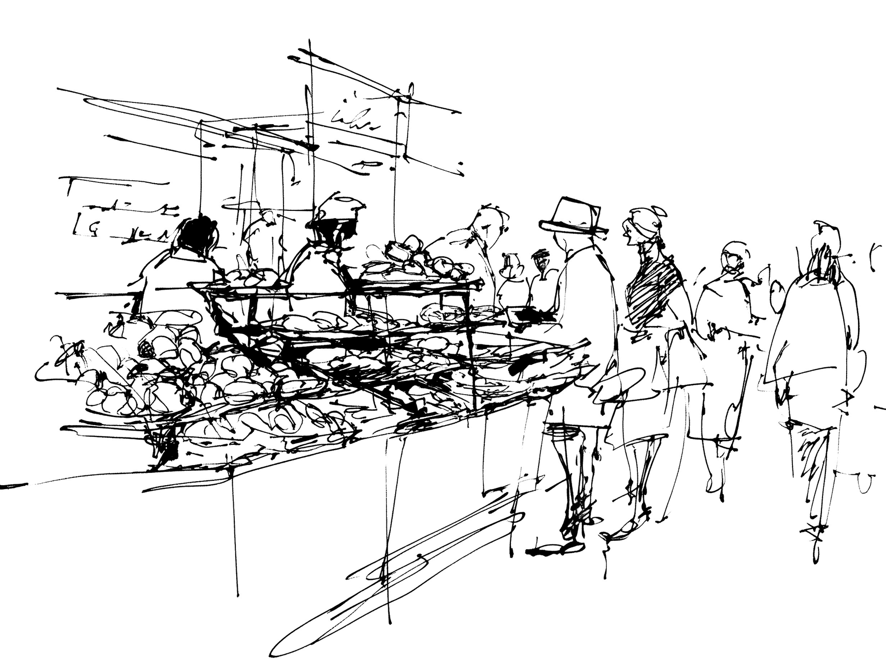 Illustration market shopping